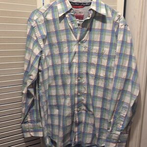 George Strait Wrangle Collection plaid shirt mens small